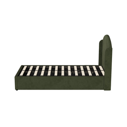 Bed Frame King Single Gas Lift Storage USB Charging Velvet