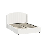 Queen Gas Lift Storage Bed Boucle USB Charging | HomeAndLivi