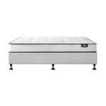 King Bed Frame Upholstered Platform with Bonnell Spring Mattress Beige