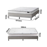 King Bed Frame Upholstered Platform with Bonnell Spring Mattress Beige