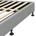 King Bed Frame Upholstered Platform with Bonnell Spring Mattress Beige