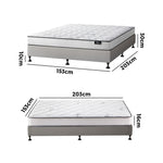 Queen Bed Frame Upholstered Platform With Mattress Medium Firm 6.0 Coil Wooden Beige