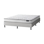 Queen Bed Frame Upholstered Platform With Mattress Medium Firm 6.0 Coil Wooden Beige