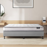 Queen Bed Frame Upholstered Platform With Mattress Medium Firm 6.0 Coil Wooden Beige