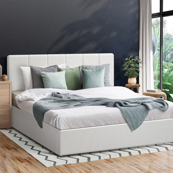  Bed Frame Double/King/King Single/Queen/Single Size Gas Lift Base PU Leather ZOE