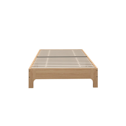 King Single Wooden Bed Frame Natural 203x107x30cm