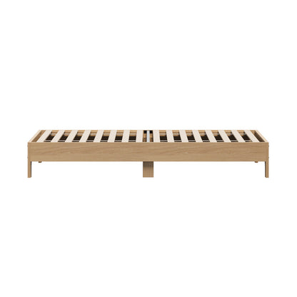 King Single Wooden Bed Frame Natural 203x107x30cm