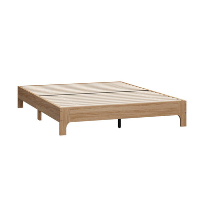 Queen Size Wooden Bed Frame Natural 203x153x30cm