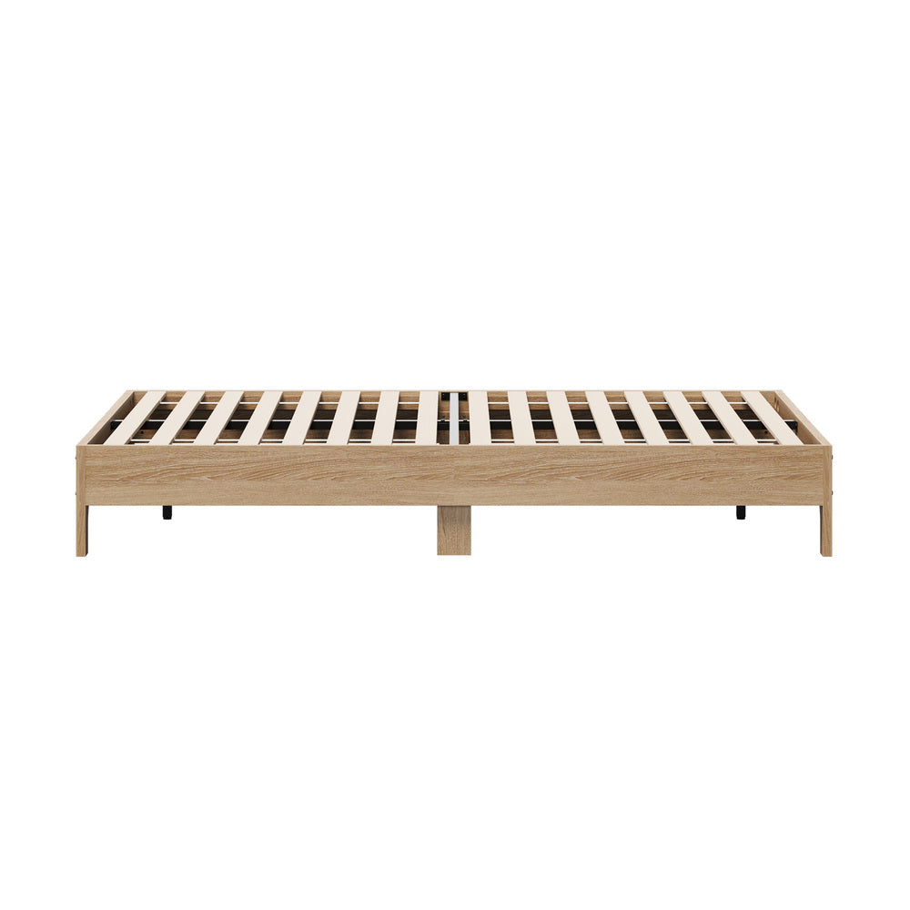 Queen Size Wooden Bed Frame Natural 203x153x30cm