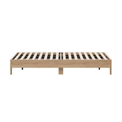 Queen Size Wooden Bed Frame Natural 203x153x30cm