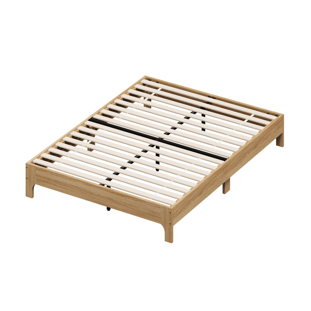 Queen Size Wooden Bed Frame Natural 203x153x30cm