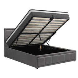 Bed Frame With Mattress Set Double Queen & King Size Gas Lift Grey BOSS