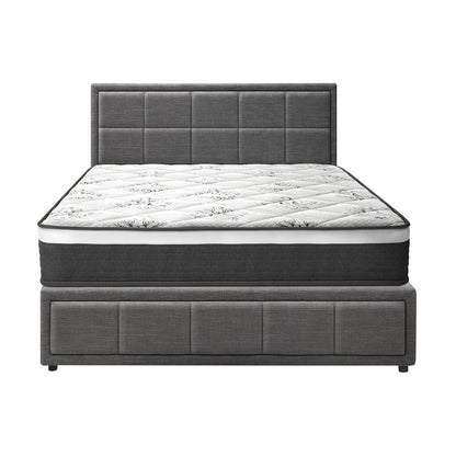 Bed Frame With Mattress Set Double Queen & King Size Gas Lift Grey BOSS
