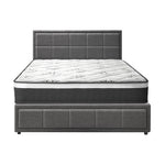 Bed Frame With Mattress Set Double Queen & King Size Gas Lift Grey BOSS