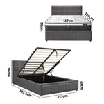 Bed Frame With Mattress Set Double Queen & King Size Gas Lift Grey BOSS