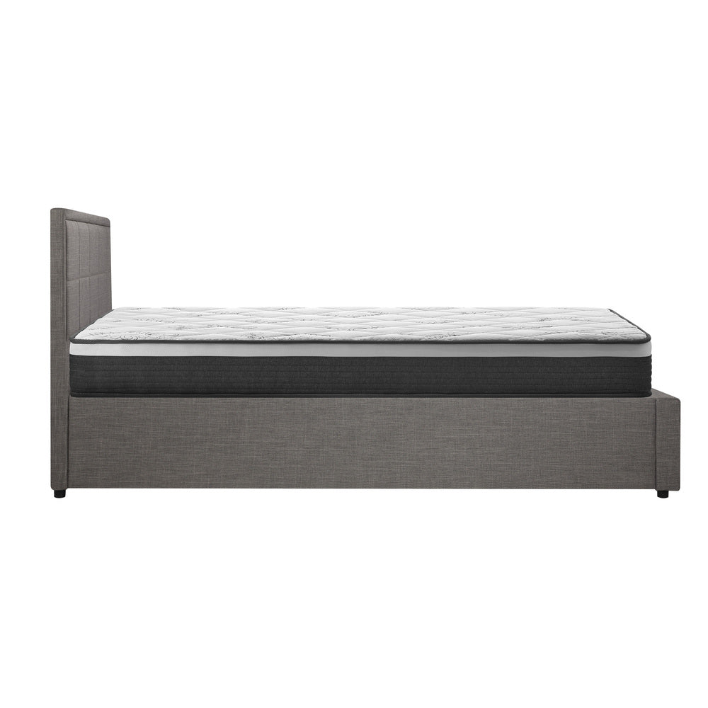 Bed Frame With Mattress Set Double Queen & King Size Gas Lift Grey BOSS
