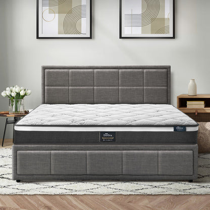 Bed Frame With Mattress Set Double Queen & King Size Gas Lift Grey BOSS