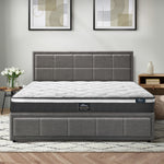 Bed Frame With Mattress Set Double Queen & King Size Gas Lift Grey BOSS