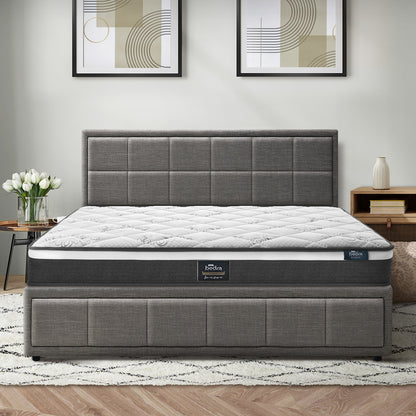 Bed Frame With Mattress Set Double Queen & King Size Gas Lift Grey BOSS