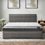 Bed Frame With Mattress Set Double Queen & King Size Gas Lift Grey BOSS