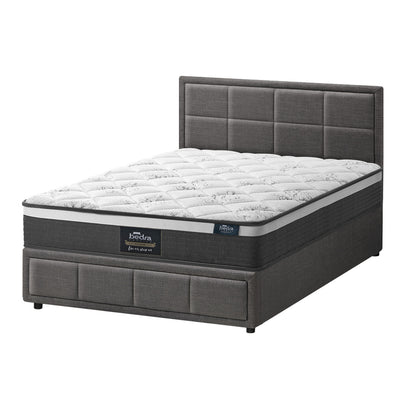 Bed Frame With Mattress Set King Single Gas Lift Grey BOSS