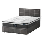 Bed Frame With Mattress Set King Single Gas Lift Grey BOSS