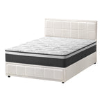King Size Bed Frame with Gas Lift Mattress Set in White for Bedroom Use