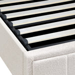 King Size Bed Frame with Gas Lift Mattress Set in White for Bedroom Use