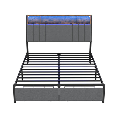 Double Bed Frame Storage Drawer 213.5x138x115cm