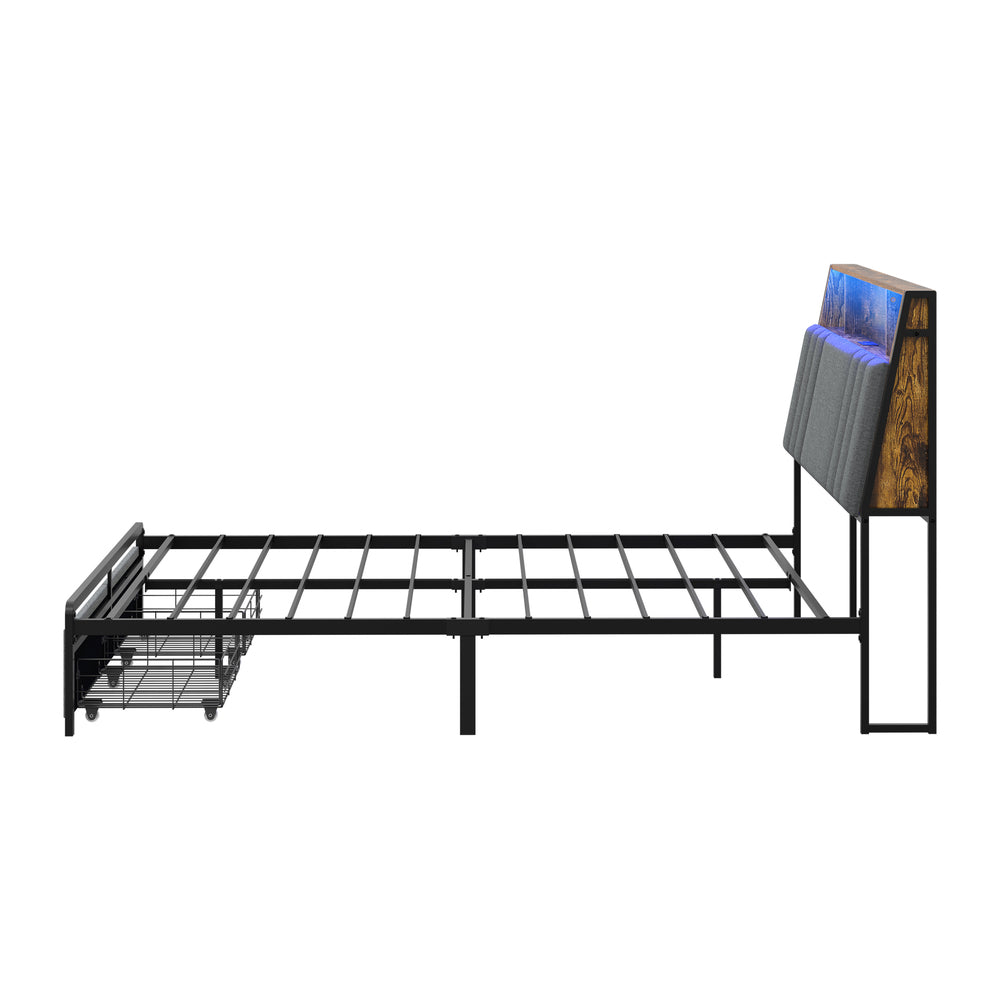 Double Bed Frame Storage Drawer 213.5x138x115cm