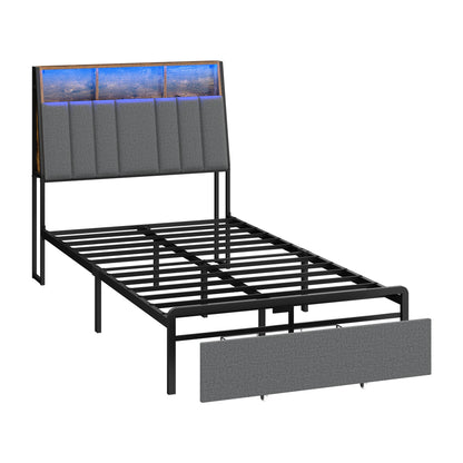 King Single Bed Frame Storage 225.5x153.5x115cm