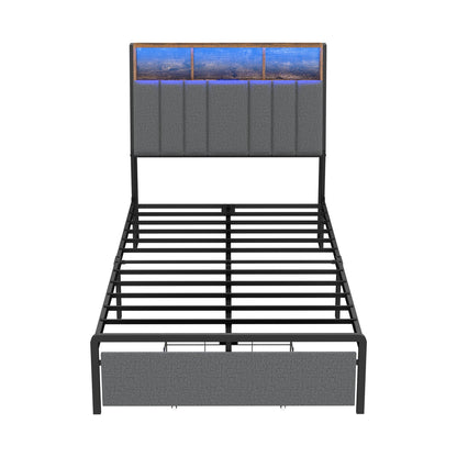 King Single Bed Frame Storage 225.5x153.5x115cm
