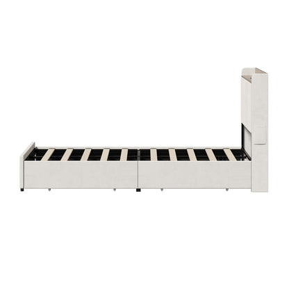 King Single Bed Frame 4 Drawers Charging Station | HomeAndLiving