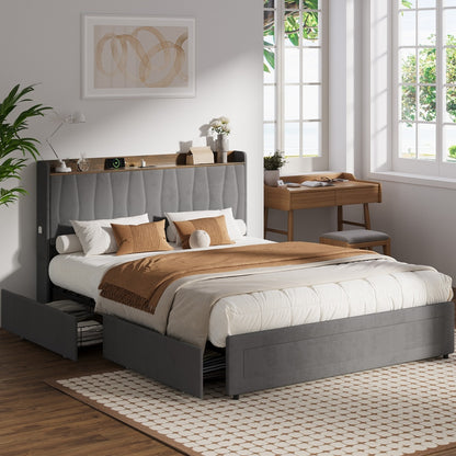 Queen Bed Frame With Drawers