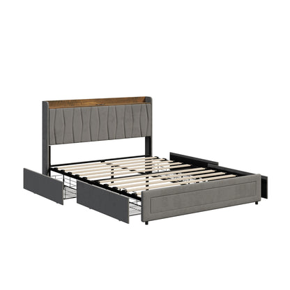 Queen Bed Frame With Drawers
