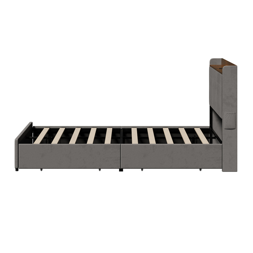 Queen Bed Frame With Drawers