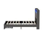 Double Bed Frame LED Headboard With USB Charging & Drawers