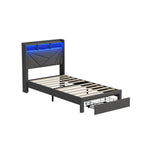 Bed Frame King Single Headboard With USB Charging & Drawers