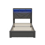 Bed Frame King Single Headboard With USB Charging & Drawers