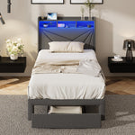 Bed Frame King Single Headboard With USB Charging & Drawers