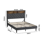 Bed Frame with LED Storage Bedhead NOVI