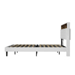 Bed Frame King Size with LED Storage Bedhead White