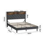 Bed Frame with LED Storage Bedhead NOVI