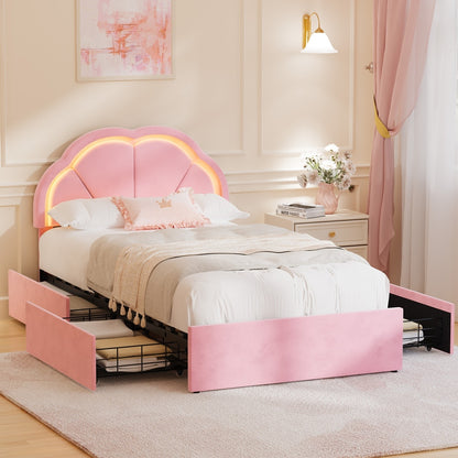 King Single Bed Frame Velvet Headboard