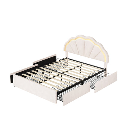 Beige bed frame king single, view 7