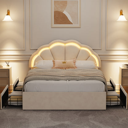 Beige bed frame king single