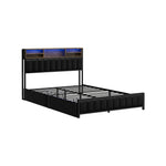 LED Storage Bed Frame Double  Size with USB?Charge Headboard