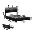 LED Storage Bed Frame Double  Size with USB?Charge Headboard