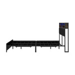 LED Storage Bed Frame Double  Size with USB?Charge Headboard