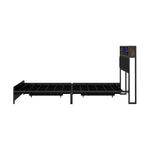 King  Single Size Storage Bed Frame with LED Lights-USB Charging